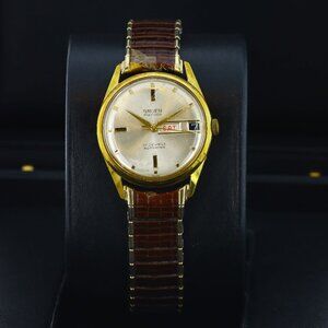 Gruen Precision Day-Date Vintage Circa 1960s,  Silver Dial - Yellow Gold